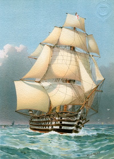 HMS Victoria، Royal Navy 121 gun warhip، c1859 c1890-c1893. بواسطة وليام فريدريك ميتشل