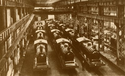 قاطرات جاهزة للشحن الخارجي ، c1930. بواسطة وليام جورج ارمسترونج