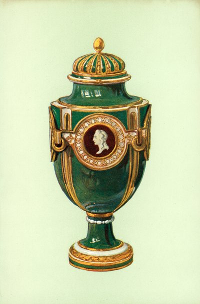Vase, Sevres, green ground (colour litho) بواسطة وليام جيب