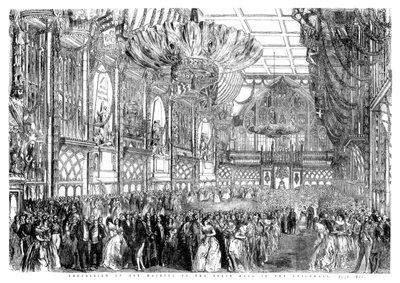 موكب جلالة الملكة لحفل الكرة في Guildhall ، مدينة لندن ، يوليو 1851 ، 1886. بواسطة وليام جريجز