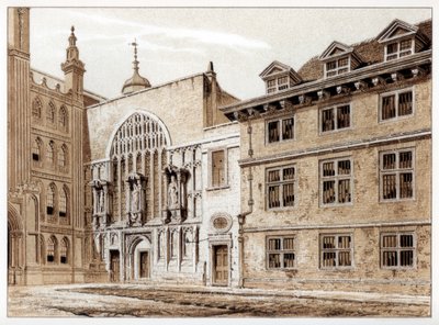 الواجهة الغربية لمصلى جيلدهول ، مدينة لندن ، 1886 بواسطة وليام جريجز