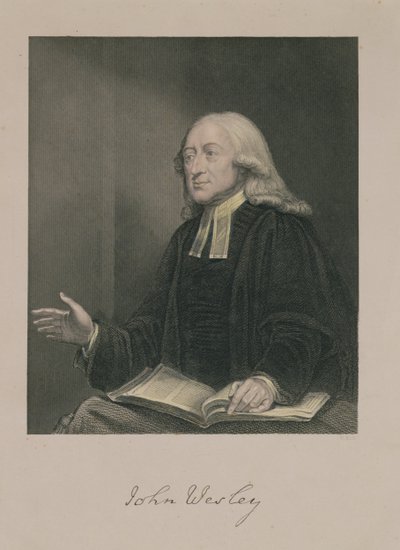 صورة لجون ويزلي (1703-91) منقوشة بواسطة حانة ويليام هول (1807-71). by A. Fullarton und Co. بواسطة وليام هاملتون