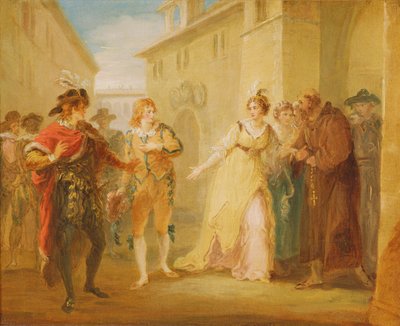 رؤيا خطبة أوليفيا ، من الفصل الخامس ، المشهد الأول من "الليلة الثانية عشرة" ، حوالي عام 1790 (زيت على قماش) بواسطة وليام هاملتون