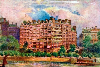 فندق سافوي كما تراه من نهر التايمز ، لندن ، 1905. بواسطة وليام هارولد أوكلي