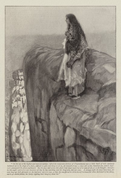 رسم توضيحي لابتلاع حكاية رحلة عظيمة ، بواسطة H Rider Haggard بواسطة وليام هاثريل