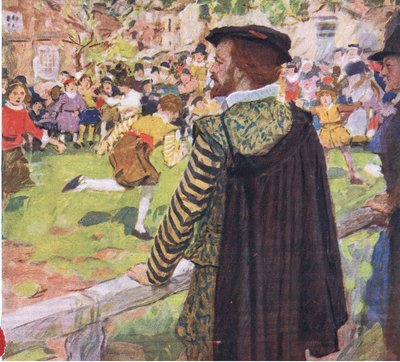 شكسبير يشاهد الأطفال يلعبون بالقرب من Temple Bar ، من My Magazine ، pub.1922 بواسطة وليام هاثريل