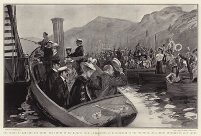 رحلة الملك والملكة ، عودة جلالة الملك من طريق الغزلان في Kinlochmore إلى فيكتوريا وألبرت ، راسية في بحيرة ليفين بواسطة وليام هاثريل