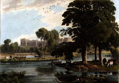 منظر لقلعة وندسور من ملاعب كلية إيتون ، نقش بواسطة روبرت هافيل (1769-1832) 1814 (نقش ملون) بواسطة وليام هافل