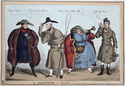 `` A Quartette in Character &39;&39;: George IV ، Wellington ، Lady Conynham ، Robert Peel ، May 1829 بواسطة وليام هيث