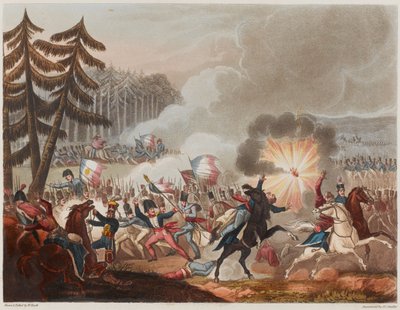 معركة باروسا في 5 مارس 1811 ، نقشها جي سي ستادلر ، نُشرت عام 1818 (أكواتينت) بواسطة وليام هيث