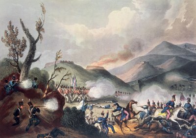 معركة بوساكو ، 27 سبتمبر 1810 ، نقشها توماس ساذرلاند (قبل الميلاد 1785) بواسطة William Heath