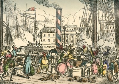 الحصول على متن حزمة البخار Margate في London Bridges Wharf ، 1838 بواسطة وليام هيث