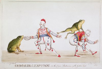 Grimaldi&39;s Leap Frog في مسرحية هزلية للأسماك الذهبية 1812 بواسطة وليام هيث