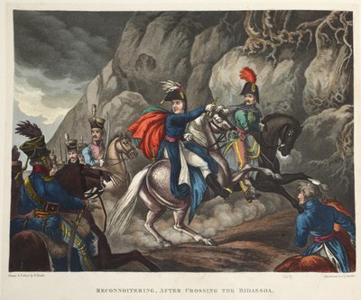إعادة ترميم ، بعد عبور Bidassoa ، aquatint من قبل JC Stadler ، حانة. بواسطة Tegg ، أبريل 1818 (أكواتينت) بواسطة وليام هيث