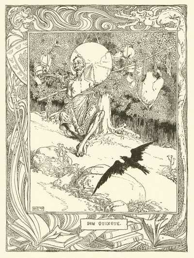 رسم توضيحي لـ Don Quixote (litho) بواسطة وليام هيث روبنسون