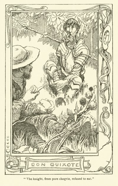 رسم توضيحي لـ Don Quixote (litho) بواسطة وليام هيث روبنسون