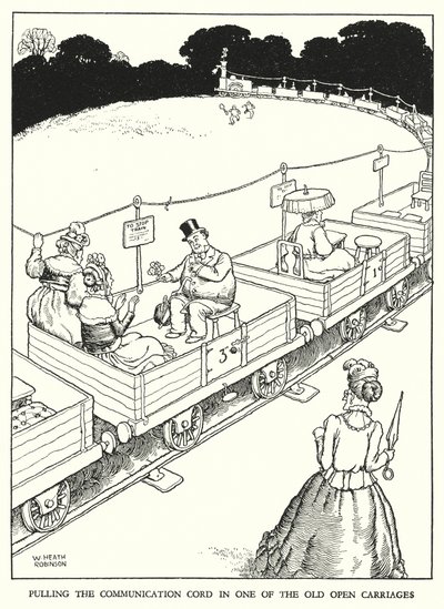 رسم توضيحي للسكك الحديدية Ribaldry بواسطة W Heath Robinson (litho) بواسطة وليام هيث روبنسون
