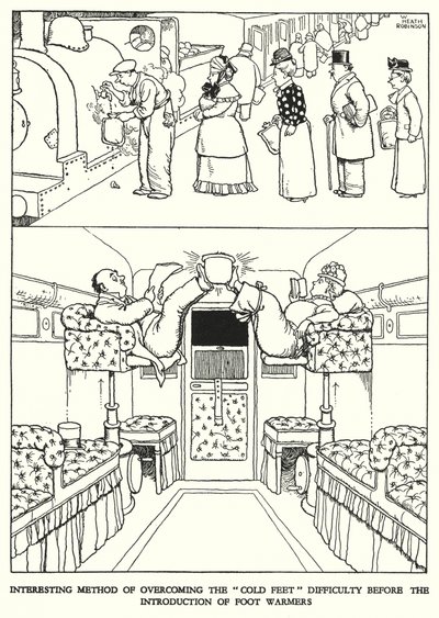 رسم توضيحي للسكك الحديدية Ribaldry بواسطة W Heath Robinson (litho) بواسطة وليام هيث روبنسون