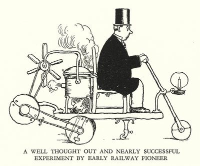 رسم توضيحي للسكك الحديدية Ribaldry بواسطة W Heath Robinson (litho) بواسطة وليام هيث روبنسون