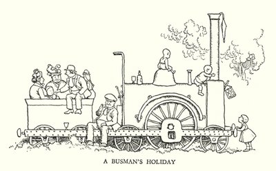 رسم توضيحي للسكك الحديدية Ribaldry بواسطة W Heath Robinson (litho) بواسطة وليام هيث روبنسون