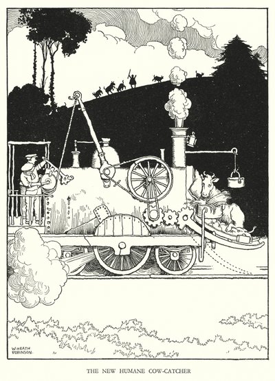 رسم توضيحي للسكك الحديدية Ribaldry بواسطة W Heath Robinson (litho) بواسطة وليام هيث روبنسون