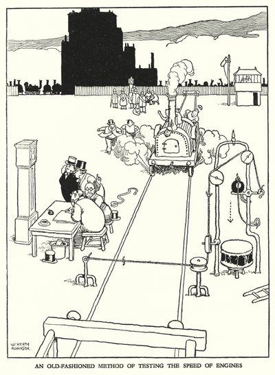 رسم توضيحي للسكك الحديدية Ribaldry بواسطة W Heath Robinson (litho) بواسطة وليام هيث روبنسون