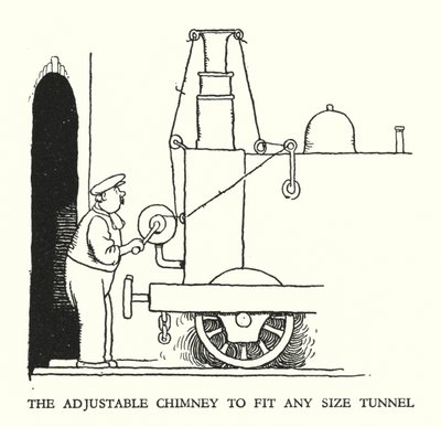 رسم توضيحي للسكك الحديدية Ribaldry بواسطة W Heath Robinson (litho) بواسطة وليام هيث روبنسون