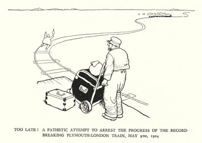 رسم توضيحي للسكك الحديدية Ribaldry بواسطة W Heath Robinson (litho) بواسطة وليام هيث روبنسون