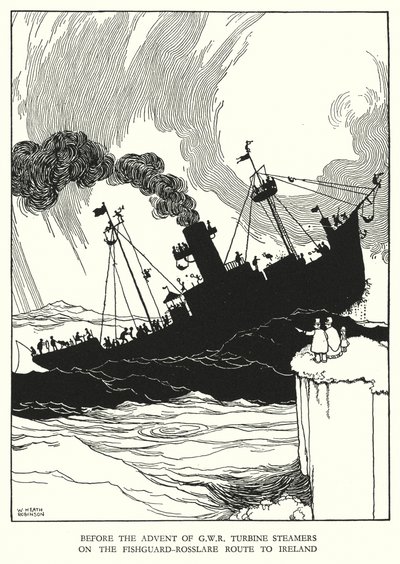 رسم توضيحي للسكك الحديدية Ribaldry بواسطة W Heath Robinson (litho) بواسطة وليام هيث روبنسون