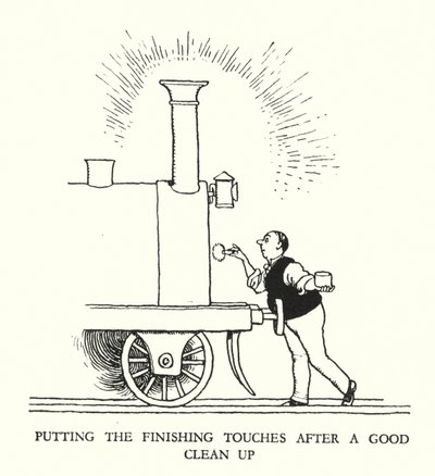 رسم توضيحي للسكك الحديدية Ribaldry بواسطة W Heath Robinson (litho) بواسطة وليام هيث روبنسون