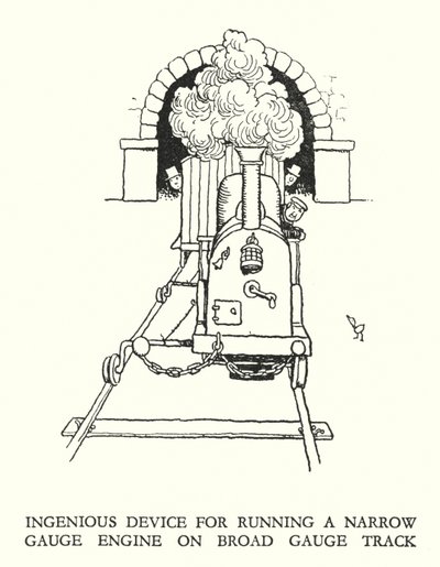 رسم توضيحي للسكك الحديدية Ribaldry بواسطة W Heath Robinson (litho) بواسطة وليام هيث روبنسون