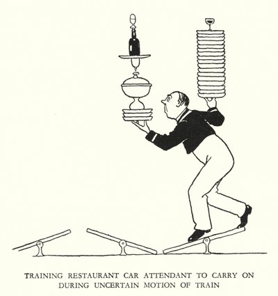 رسم توضيحي للسكك الحديدية Ribaldry بواسطة W Heath Robinson (litho) بواسطة وليام هيث روبنسون