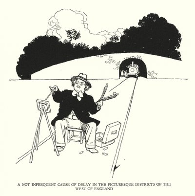 رسم توضيحي للسكك الحديدية Ribaldry بواسطة W Heath Robinson (litho) بواسطة وليام هيث روبنسون