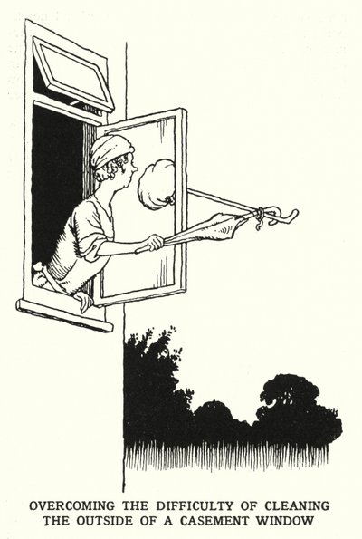 Overcoming the Difficulty of Cleaning the Outside of a Casement Window (litho) بواسطة وليام هيث روبنسون