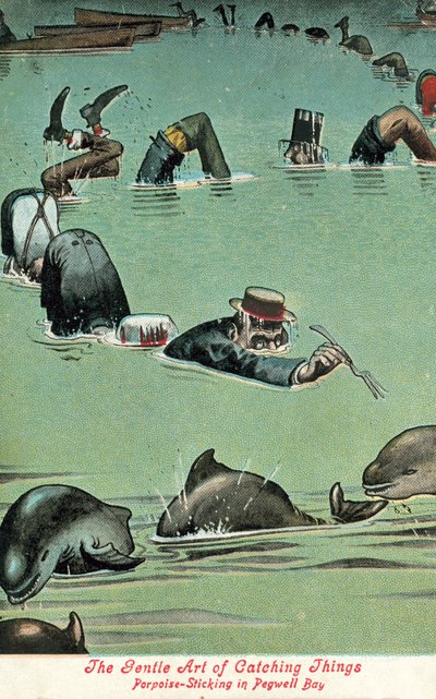The Gentle Art of Catching Things - Porpoise Sticking in Pegwell Bay (colour litho) بواسطة وليام هيث روبنسون