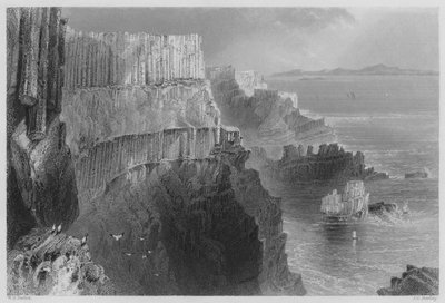 Pleaskin Cliff ، بالقرب من Giants Causeway ، كانتري أنتريم (نقش) بواسطة وليام هنري (بعد) بارتليت
