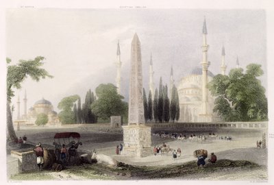 مسلة مصرية في Atmeidan ، أو Hippodrome ، اسطنبول ، نقشها GK Richardson ، c.1850 (aquatint) بواسطة وليام هنري بارتليت