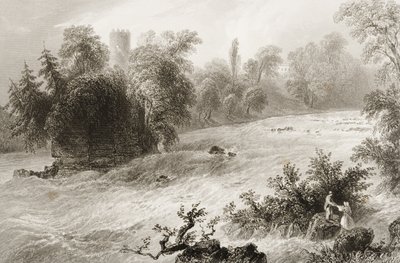 Castleconnell and Doonass Rapids ، County Limerick ، Ireland ، from &39;Scenery and Antiquities of Ireland&39; by George Virtue ، 1860s بواسطة وليام هنري بارتليت