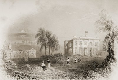 قلعة Dangan ، County Meath ، أيرلندا ، من "مشهد وآثار أيرلندا" بقلم جورج Virtue ، 1860s بواسطة وليام هنري بارتليت