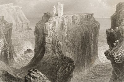 قلعة Dunseverick ، مقاطعة أنتريم ، أيرلندا الشمالية ، من "مشهد وآثار أيرلندا" بقلم جورج فيرت ، 1860 بواسطة وليام هنري بارتليت