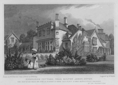 كوخ Endsleigh ، بالقرب من Milton Abbot ، ديفون (نقش) بواسطة وليام هنري بارتليت