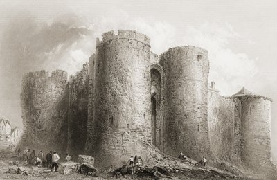 قلعة الملك جون ، ليميريك ، أيرلندا ، من "مشهد وآثار أيرلندا" لجورج Virtue ، 1860s بواسطة وليام هنري بارتليت