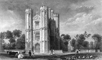 Leighs Priory ، Essex ، منقوش بواسطة E. Young ، 1832 بواسطة وليام هنري بارتليت