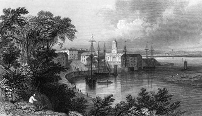 ميستلي كواي ، بالقرب من هارويتش ، إسيكس ، نقشها جون روجرز ، 1832 بواسطة وليام هنري بارتليت