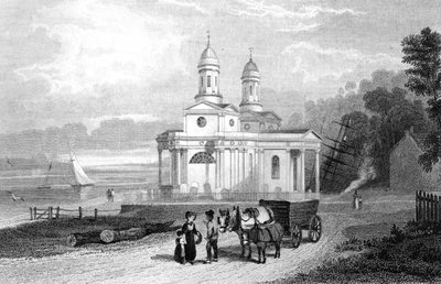 كنيسة ميستلي ثورن ، بالقرب من مانينغتري ، إسيكس ، نقشها هنري أدلارد ، 1832 بواسطة وليام هنري بارتليت