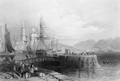 ميناء غلاسكو ، نقش بواسطة JW Appleton ، 1841 (نقش) بواسطة وليام هنري بارتليت
