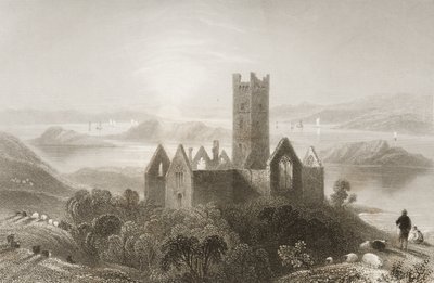 دير روسرك ، مقاطعة مايو ، أيرلندا ، من "مشهد وآثار أيرلندا" بقلم جورج فيرت ، 1860 بواسطة وليام هنري بارتليت
