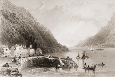 Rosstrevor Pier ، مقاطعة داون ، من "مشهد وآثار أيرلندا" لجورج فيرتو ، ستينيات القرن التاسع عشر بواسطة وليام هنري بارتليت