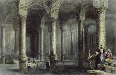 صهريج بن فيبر ديريج ، أو الألف شخص ، اسطنبول ، محفور من قبل ج. كارتر ، c.1850 (aquatint) بواسطة وليام هنري بارتليت