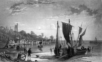 قرية لي ، بالقرب من ساوث إند ، إسكس ، نقشها تشارلز موترام ، 1833 بواسطة وليام هنري بارتليت